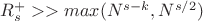 $R^{+}_s>> max (N^{s-k},N^{s/2})$