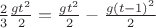 $\frac{2}{3}\frac{gt^2}{2}=\frac{gt^2}{2}-\frac{g(t-1)^2}{2}$