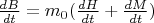 $\frac{dB}{dt} = m_0(\frac{dH}{dt} + \frac{dM}{dt})$
