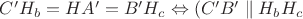 $C'H_b=HA'=B'H_c \Leftrightarrow (C'B' \parallel H_bH_c $