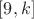 $[9,k]$