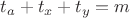 $t_a+t_x+t_y=m$