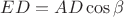 $ED=AD\cos\beta$