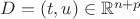 $D=(t,u)\in \mathbb{R}^{n+p}$