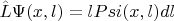 $\hat{L} \Psi(x,l)= l Psi(x,l)dl$