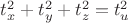 $t_x^2+t_y^2+t_z^2=t_u^2$