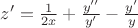 $z'=\frac{1}{2x}+\frac{y''}{y'}-\frac{y'}{y}$
