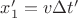$x'_1 = v \Delta t'$