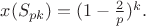 $x(S_{pk})=(1-\frac 2p )^k.$