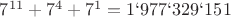 $7^{11}+7^4+7^1=1`977`329`151$