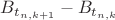 $B_{t_{n,k+1}} - B_{t_{n,k}}$