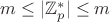 $m\le |\mathbb Z_p^*|\le m$