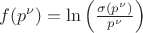 $ f(p^\nu) = \ln\left(\frac{\sigma(p^\nu)}{p^\nu}\right) $