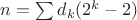 $n = \sum d_k (2^k-2)$