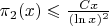 $\pi_2(x)\leqslant \frac{Cx}{(\ln x)^2}$