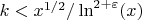 $k<x^{1/2}/\ln^{2+\varepsilon}(x)$