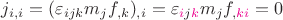 $j_{i,i}=(\varepsilon_{ijk}m_j f_{,k})_{,i}=\varepsilon_{{\color{magenta}i}j{\color{magenta}k}}m_j f_{,{\color{magenta}ki}}=0$