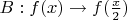 $B: f(x) \to f(\frac{x}{2})$