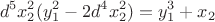 $$d^5x_2^2(y_1^2-2d^4x_2^2)=y_1^3+x_2$$