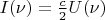 $I(\nu) = \frac{c}{2}U(\nu)$