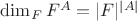 $\dim_FF^A=|F|^{|A|}$