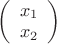 $
\left( \begin{array}{cc} x_1 \\ 
x_2 \end{array} \right)$