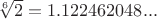$\sqrt[6]{2} = 1.122462048...$