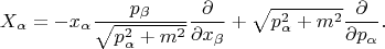$$ X_\alpha= - x_\alpha \frac{p_\beta}{\sqrt{p^2_\alpha+m^2}} \frac{\partial}{\partial x_\beta} + \sqrt{p^2_\alpha+m^2} \frac{\partial}{\partial p_\alpha}.$$