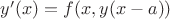 $y'(x)=f(x, y(x-a))$