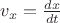 $v_x=\frac{dx}{dt}$