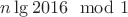 $n\lg 2016\mod 1$