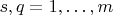 $s,q=1,\ldots,m$