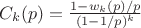 $C_k(p)=\frac {1-w_k(p)/p} {(1-1/p)^k}$