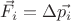 $\vec{F_i}=\Delta \vec{p_i}$