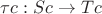 $\tau c: Sc \to Tc$