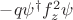$-q \psi^{\dagger} f_z^2 \psi$