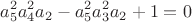 $$a_5^2a_4^2a_2-a_5^2a_3^2a_2+1=0$$