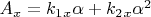 $A_x=k_1_x\alpha+k_2_x\alpha^2$