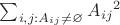 $\sum_{i,j: A_{ij}\neq\varnothing} {A_{ij}}^2$