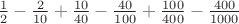 $\frac12-\frac{2}{10}+\frac{10}{40}-\frac{40}{100}+\frac{100}{400}-\frac{400}{1000}$