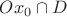 $Ox_0\cap D$