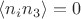 $\langle n_i n_3\rangle = 0 $
