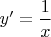 $y'=\dfrac1x$