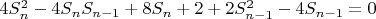 $4S_n^2 - 4S_n S_{n-1} + 8S_n + 2 + 2S_{n-1}^2 - 4S_{n-1} = 0$
