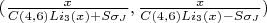 $(\frac {x} {C(4,6) Li_3(x)+S\sigma_J} , \frac{x} {C(4,6)Li_3(x)-S\sigma_J} )$