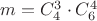 $m=C_4^3 \cdot C_6^4$