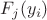 $F_j(y_i)$