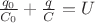 $\frac{q_0}{C_0} + \frac{q}{C} = U$
