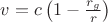 $v=c\left(1-\frac{r_g}{r}\right)$