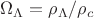 $\Omega_{\Lambda}=\rho_{\Lambda}/\rho_c$